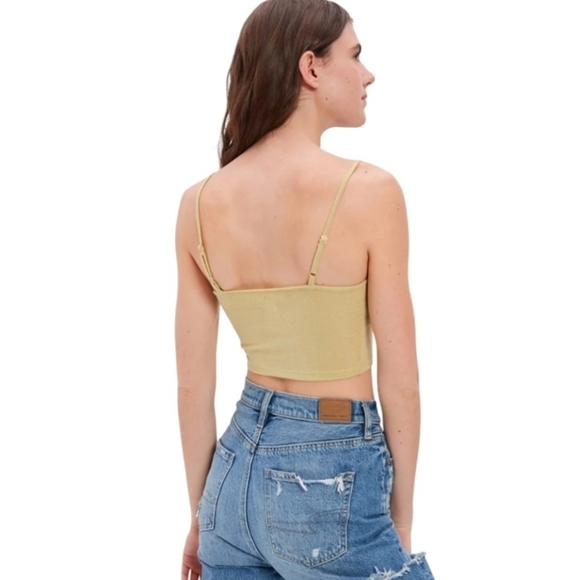 American Eagle Outfitters Womens Yellow Keyhole Cami Top Size M - Picture 5 of 16